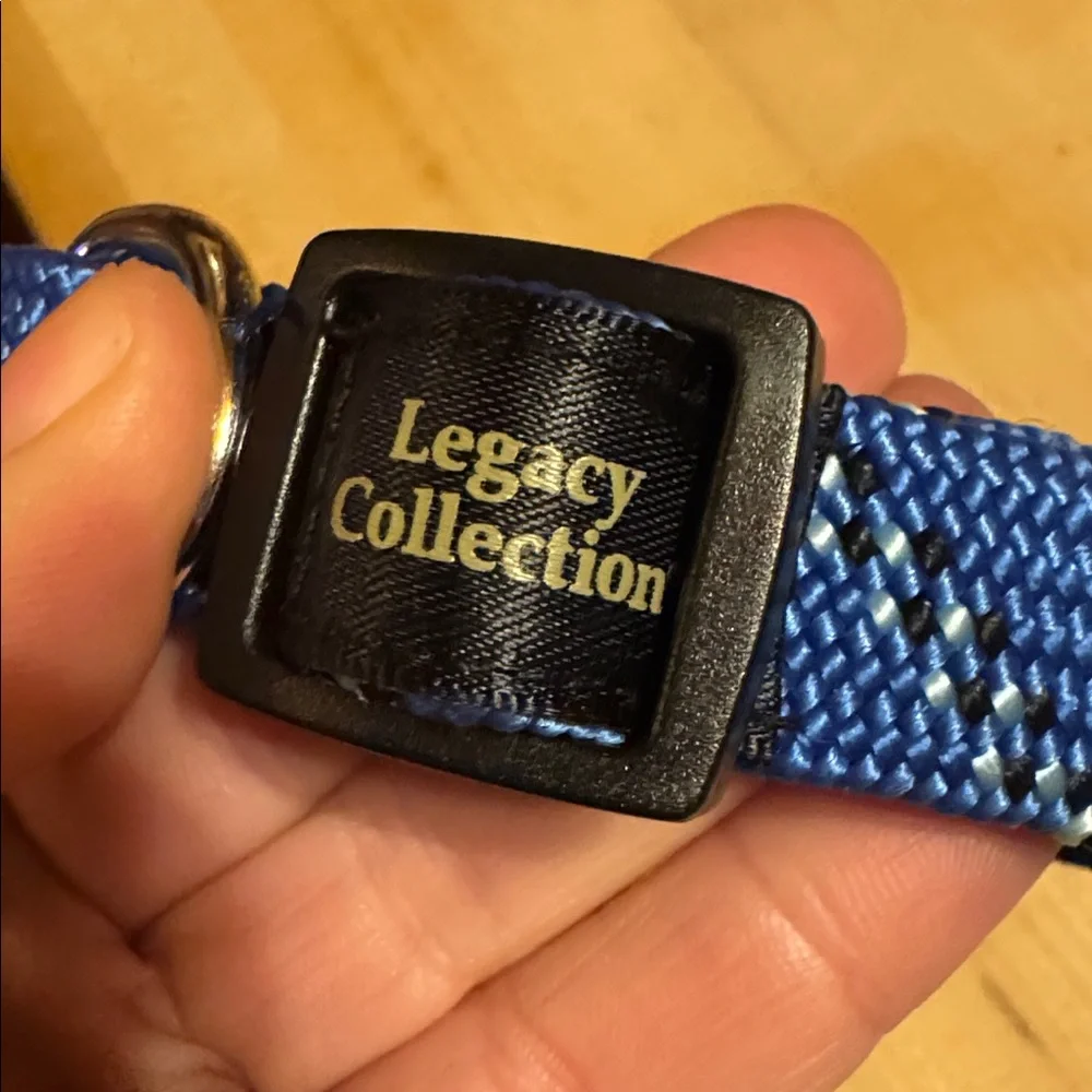 NWOT Legacy Collection Blue Pet Collar with Black Buckle